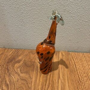 Hand blown Orange Glass Giraffe